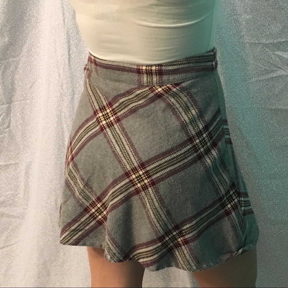 plaid print skirt